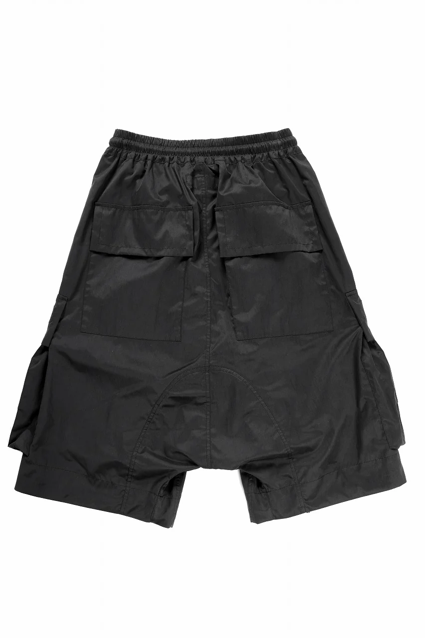 A.F ARTEFACT LOWCROTCH MILITARY WIDE SHORTS / TENCEL NYLON (BLACK) - Image 2