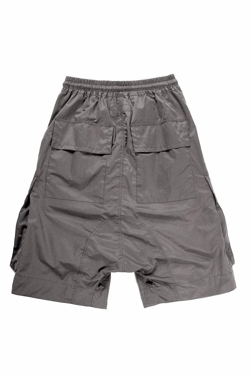 A.F ARTEFACT LOWCROTCH MILITARY WIDE SHORTS / TENCEL NYLON (GREY) - Image 2
