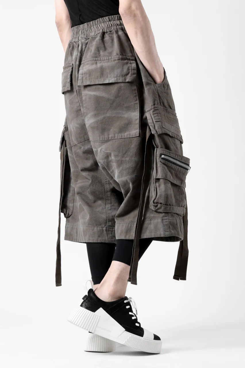 A.F ARTEFACT LOWCROTCH MILITARY WIDE SHORTS / VINTAGE DYED (KHAKI) - Image 10