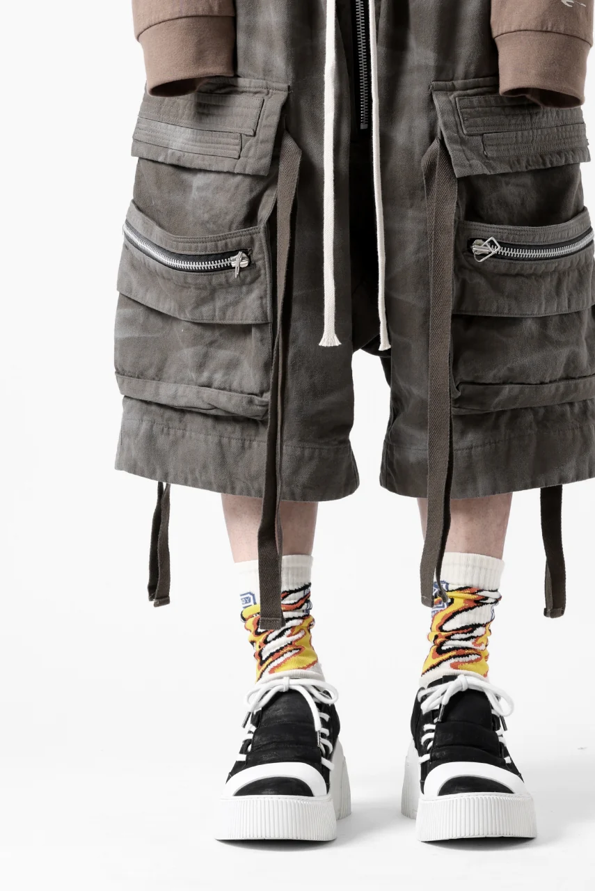 A.F ARTEFACT LOWCROTCH MILITARY WIDE SHORTS / VINTAGE DYED (KHAKI) - Image 17