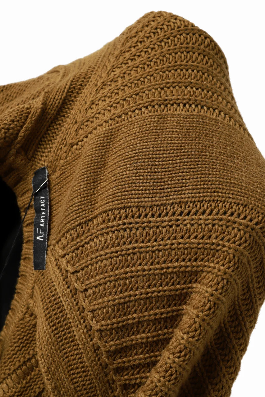 A.F ARTEFACT LOWGAUGE CABLE KNIT PULLOVER IRREGULAR-HEM (MUSTARD) - Image 21