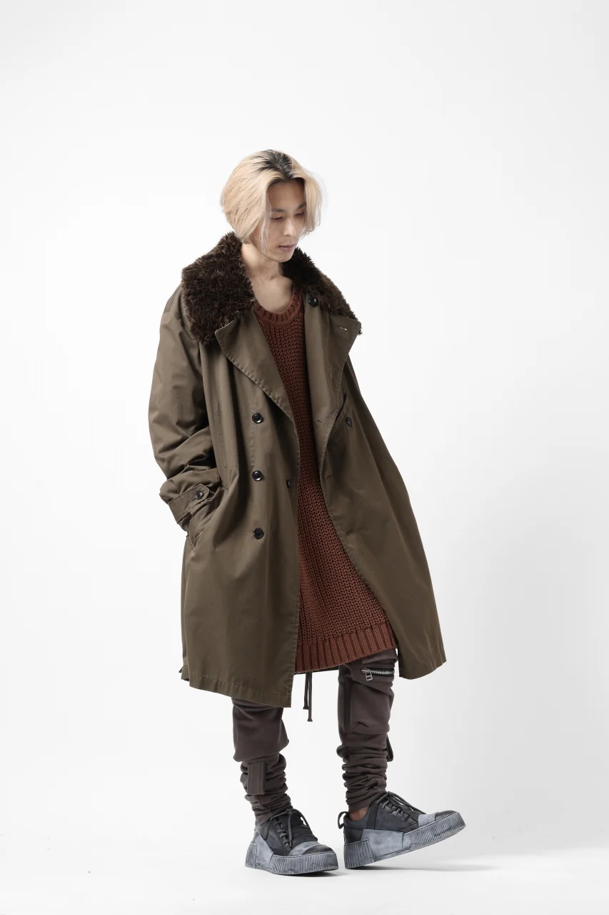 A.F ARTEFACT LOWGAUGE CABLE KNIT PULLOVER LADDER-SLEEVE (BROWN) - Image 23