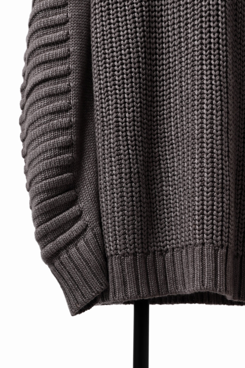 A.F ARTEFACT LOWGAUGE CABLE KNIT PULLOVER LADDER-SLEEVE (GREY) - Image 16