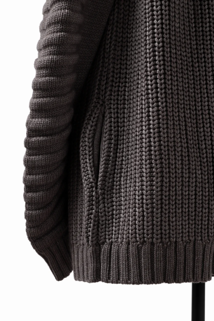 A.F ARTEFACT LOWGAUGE CABLE KNIT PULLOVER LADDER-SLEEVE (GREY) - Image 20