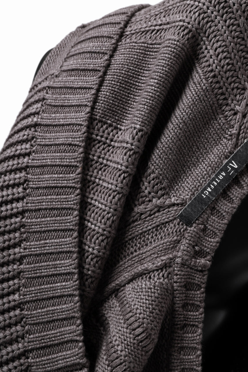 A.F ARTEFACT LOWGAUGE CABLE KNIT PULLOVER LADDER-SLEEVE (GREY) - Image 21