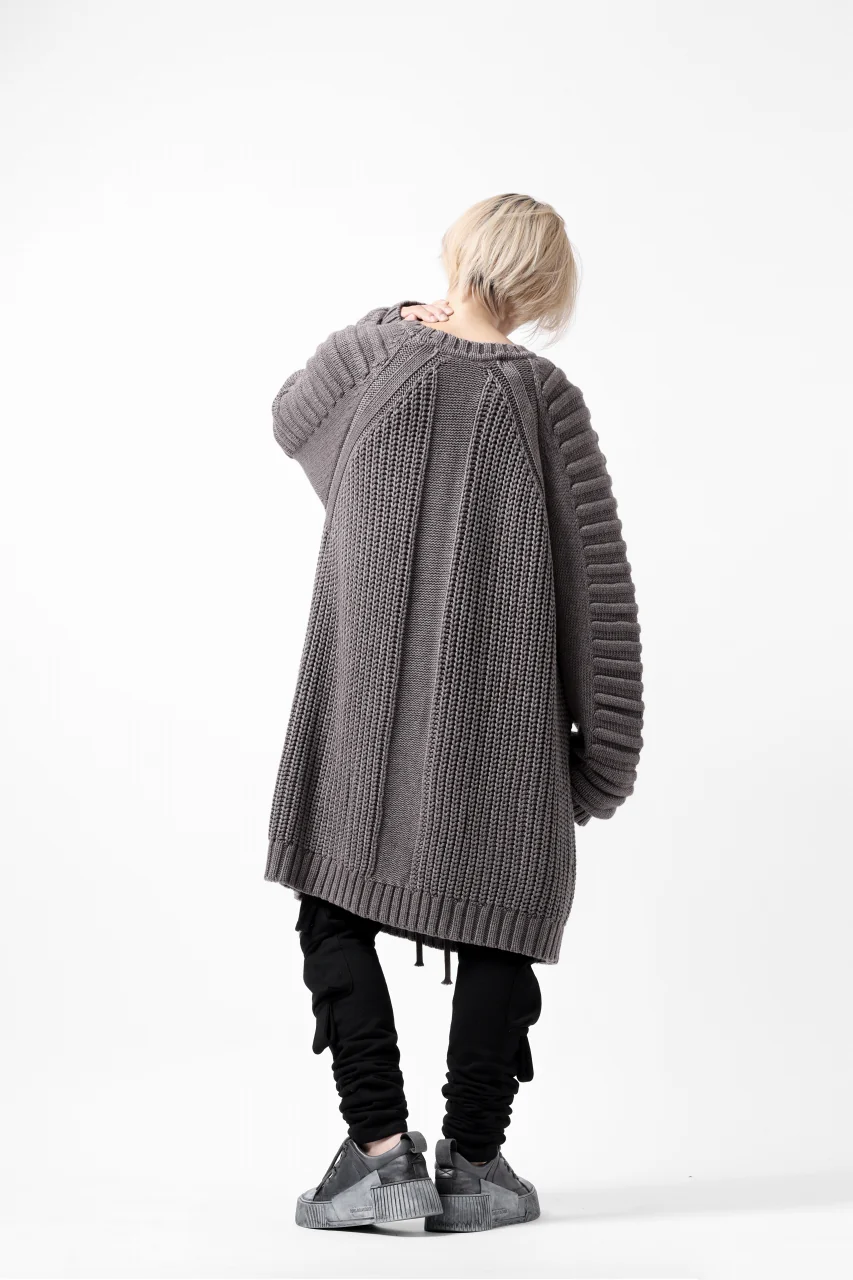 A.F ARTEFACT LOWGAUGE CABLE KNIT PULLOVER LADDER-SLEEVE (GREY) - Image 28
