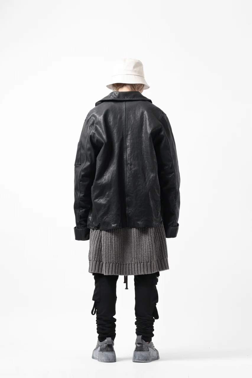 A.F ARTEFACT LOWGAUGE CABLE KNIT PULLOVER LADDER-SLEEVE (GREY) - Image 37
