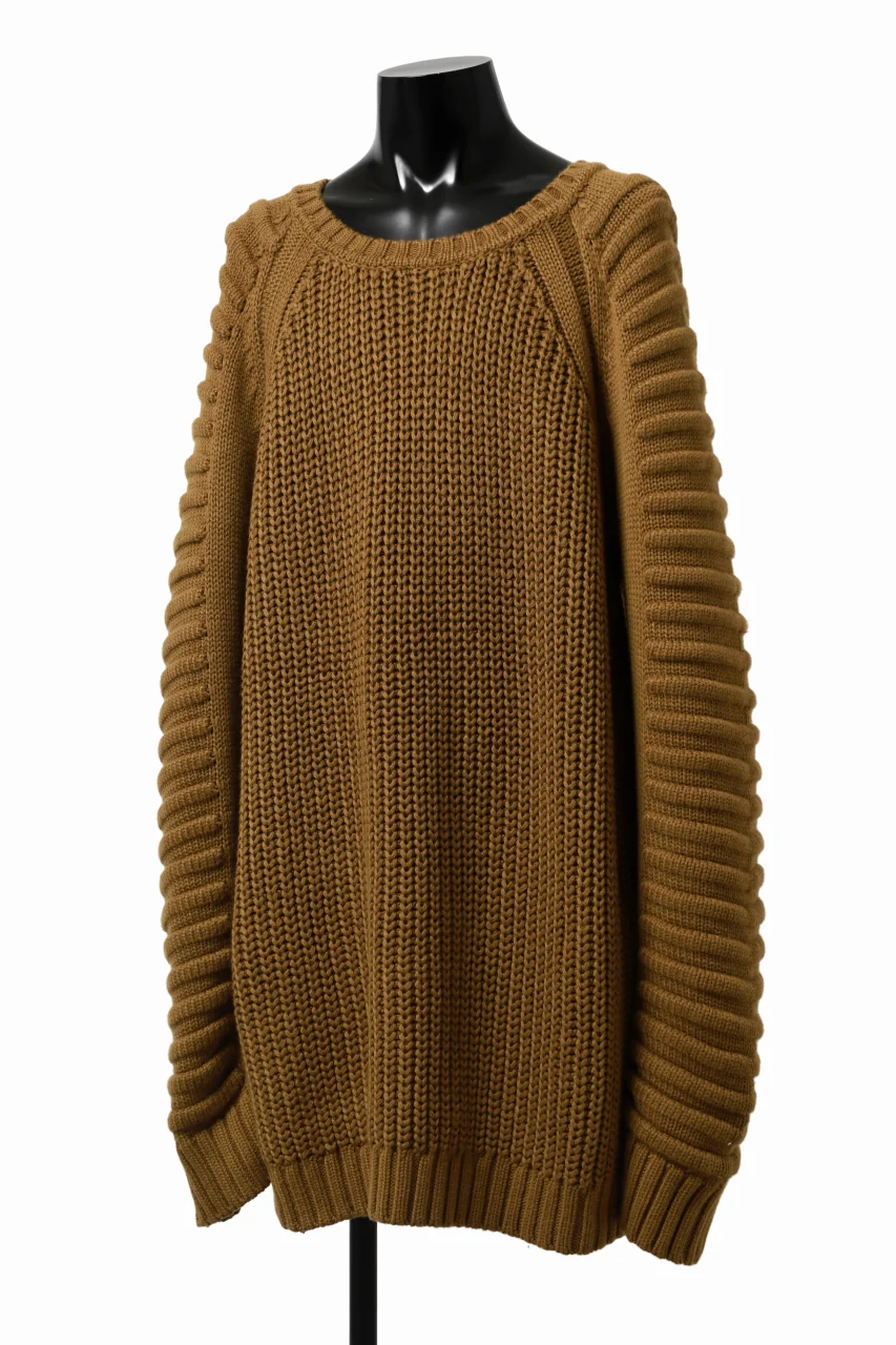 A.F ARTEFACT LOWGAUGE CABLE KNIT PULLOVER LADDER-SLEEVE (MUSTARD) - Image 14