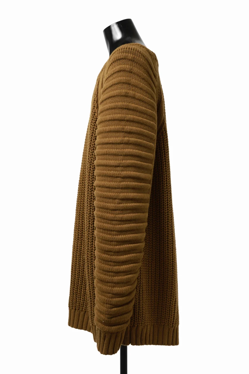 A.F ARTEFACT LOWGAUGE CABLE KNIT PULLOVER LADDER-SLEEVE (MUSTARD) - Image 15