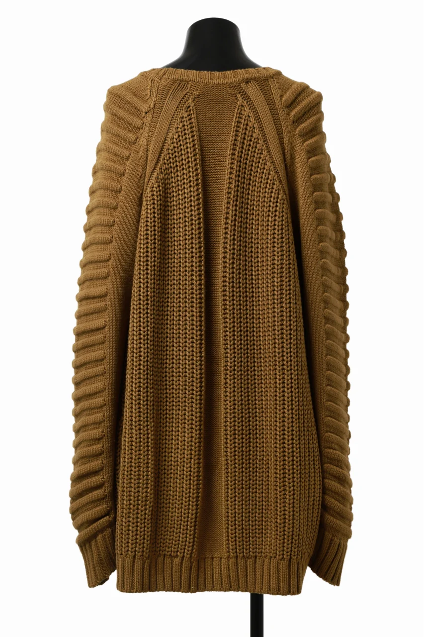 A.F ARTEFACT LOWGAUGE CABLE KNIT PULLOVER LADDER-SLEEVE (MUSTARD) - Image 16