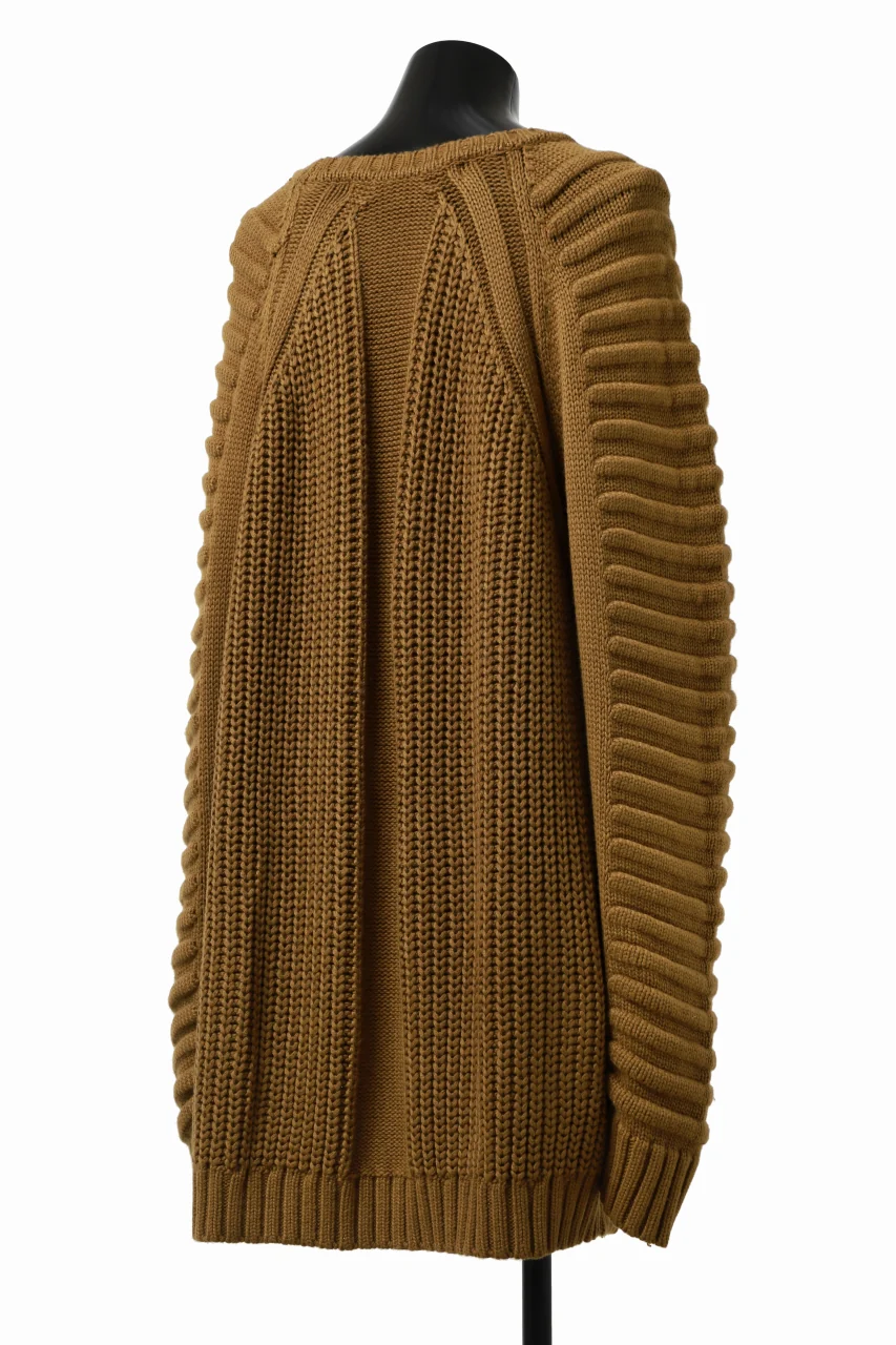 A.F ARTEFACT LOWGAUGE CABLE KNIT PULLOVER LADDER-SLEEVE (MUSTARD) - Image 17
