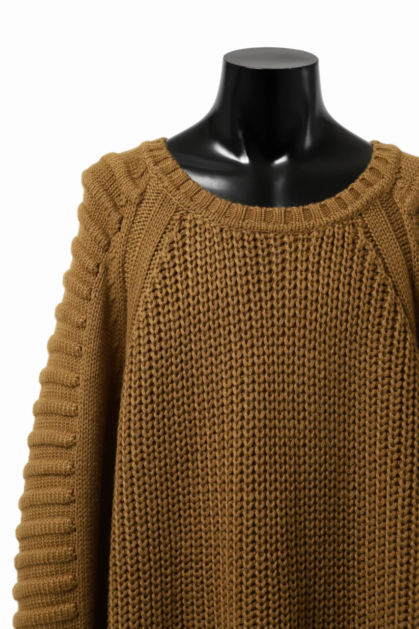 A.F ARTEFACT LOWGAUGE CABLE KNIT PULLOVER LADDER-SLEEVE (MUSTARD) - Image 18