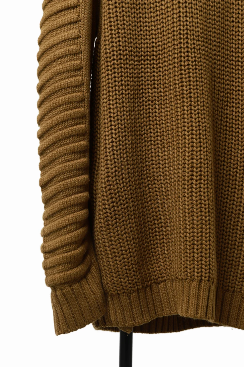 A.F ARTEFACT LOWGAUGE CABLE KNIT PULLOVER LADDER-SLEEVE (MUSTARD) - Image 19