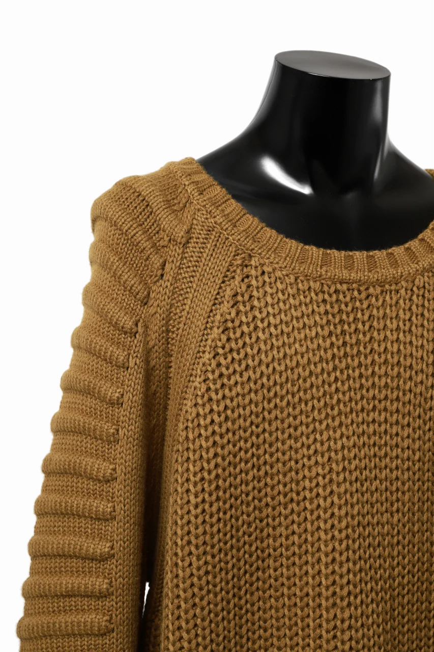 A.F ARTEFACT LOWGAUGE CABLE KNIT PULLOVER LADDER-SLEEVE (MUSTARD) - Image 20