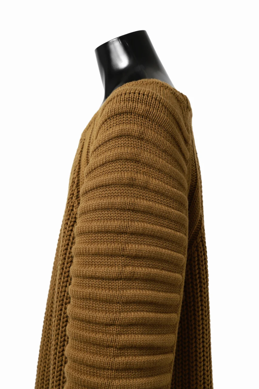 A.F ARTEFACT LOWGAUGE CABLE KNIT PULLOVER LADDER-SLEEVE (MUSTARD) - Image 23