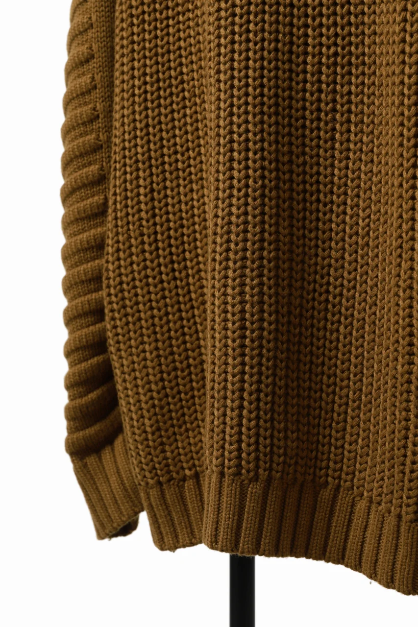 A.F ARTEFACT LOWGAUGE CABLE KNIT PULLOVER LADDER-SLEEVE (MUSTARD) - Image 24