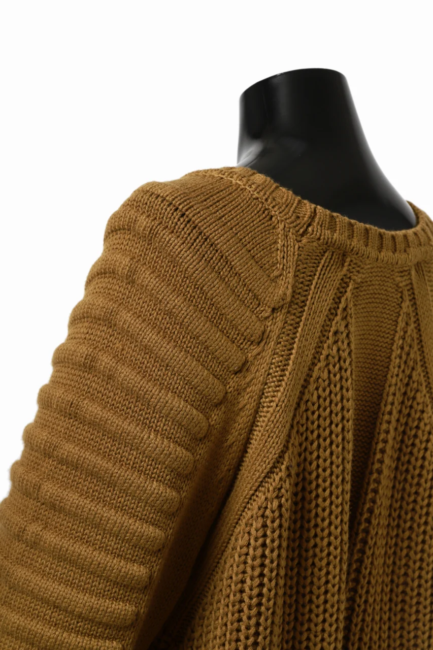 A.F ARTEFACT LOWGAUGE CABLE KNIT PULLOVER LADDER-SLEEVE (MUSTARD) - Image 27