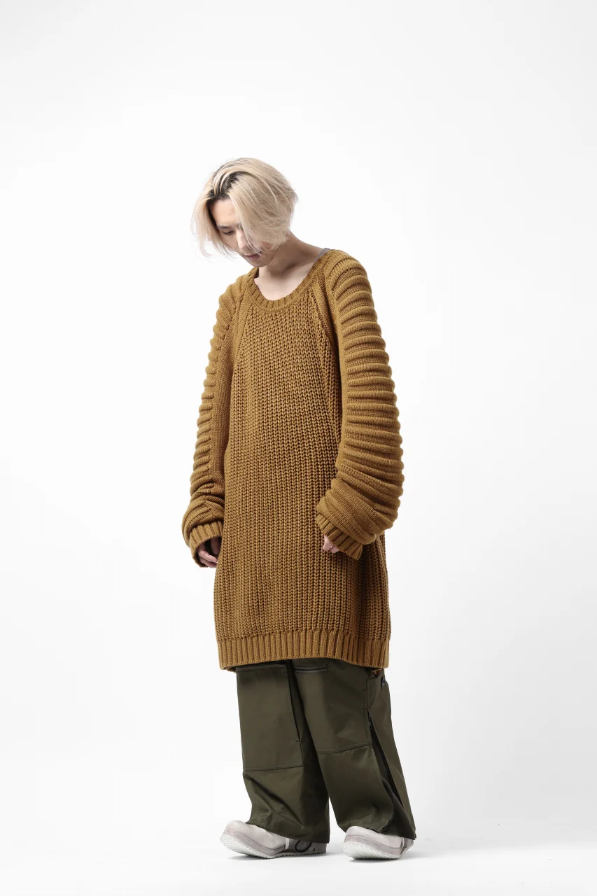 A.F ARTEFACT LOWGAUGE CABLE KNIT PULLOVER LADDER-SLEEVE (MUSTARD) - Image 31