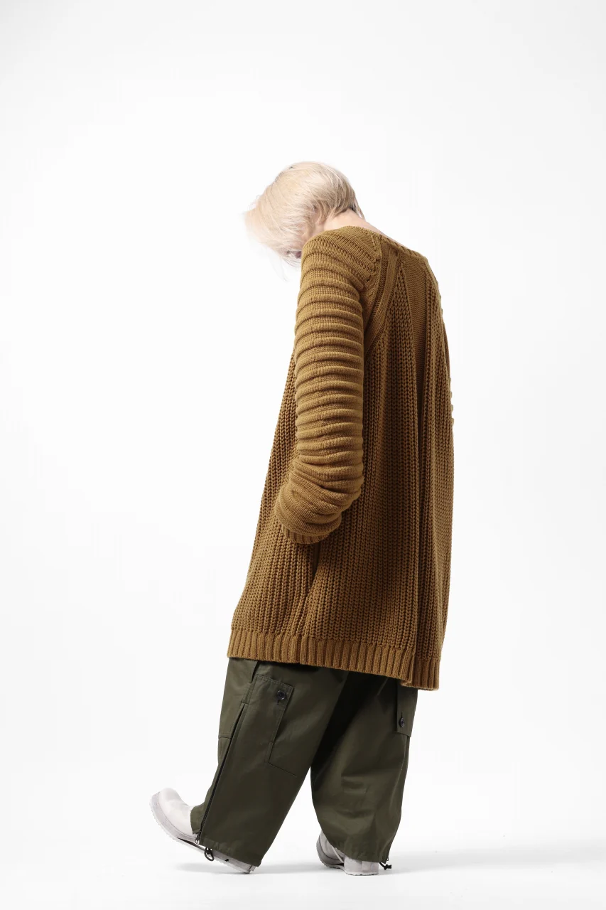 A.F ARTEFACT LOWGAUGE CABLE KNIT PULLOVER LADDER-SLEEVE (MUSTARD) - Image 34
