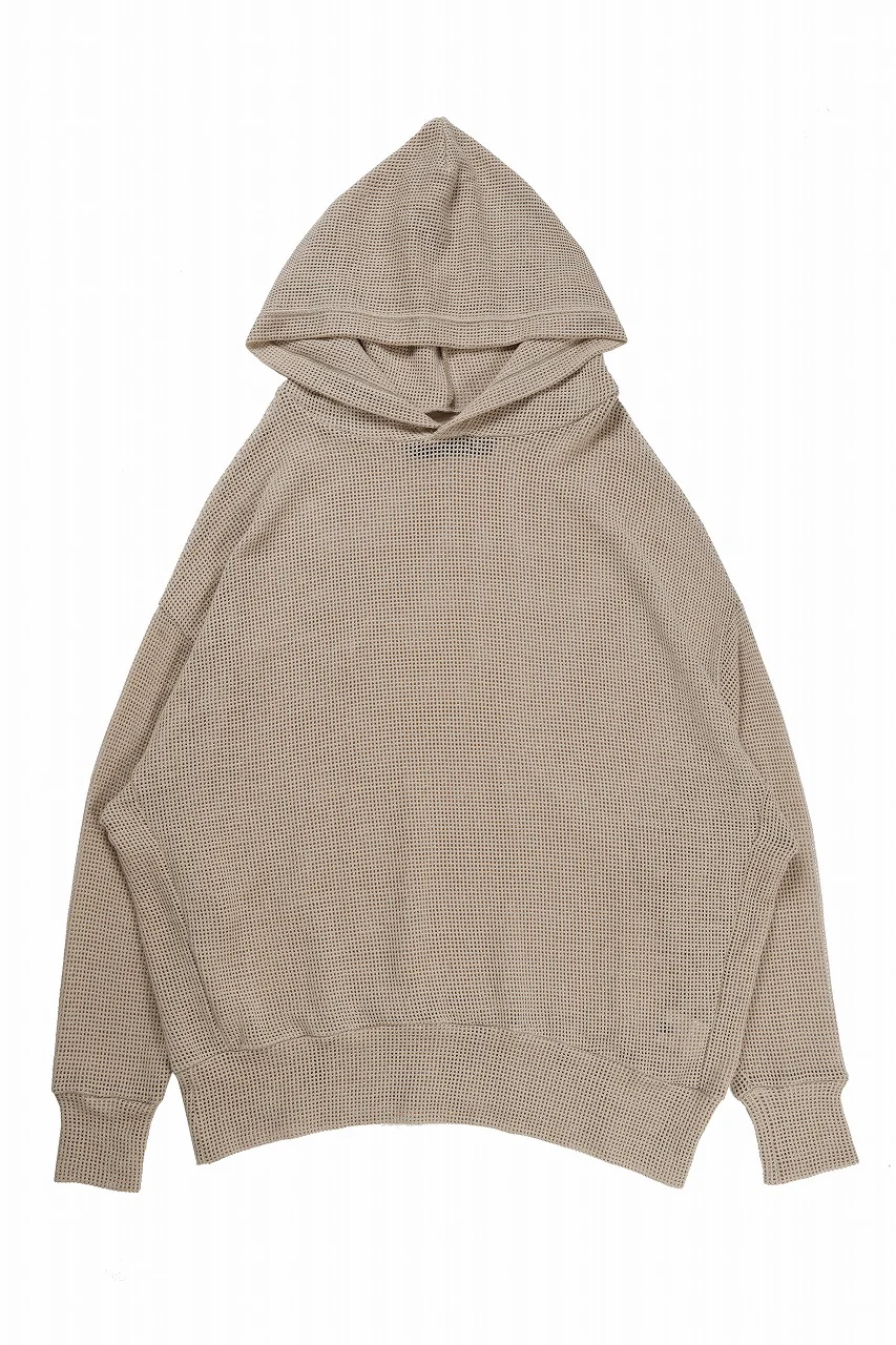A.F ARTEFACT MESH KNIT HOODIE (BEIGE) - Image 2