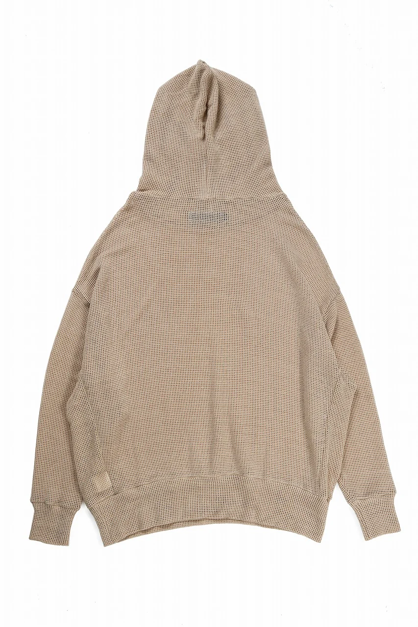 A.F ARTEFACT MESH KNIT HOODIE (BEIGE) - Image 3