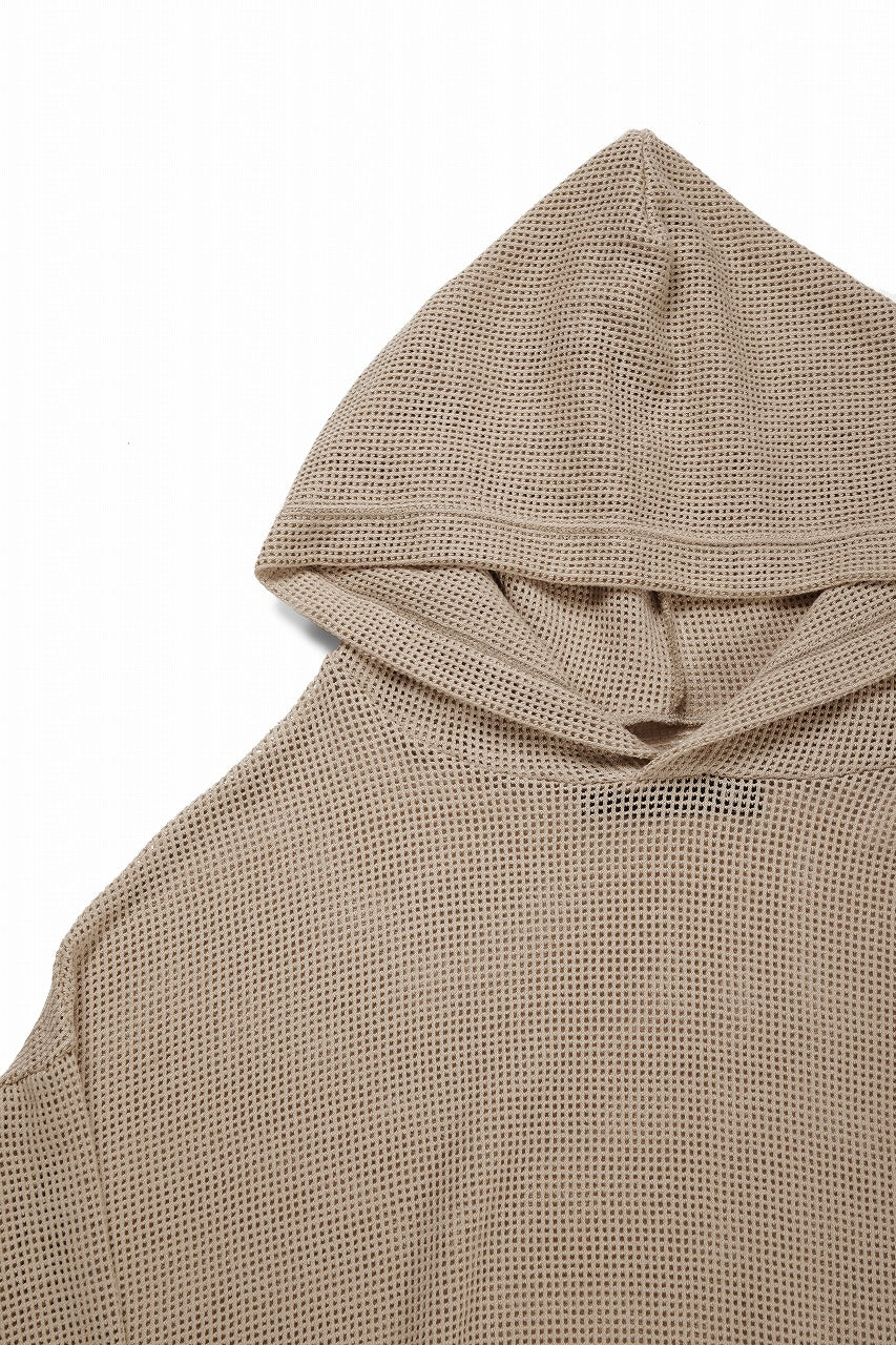 A.F ARTEFACT MESH KNIT HOODIE (BEIGE) - Image 4