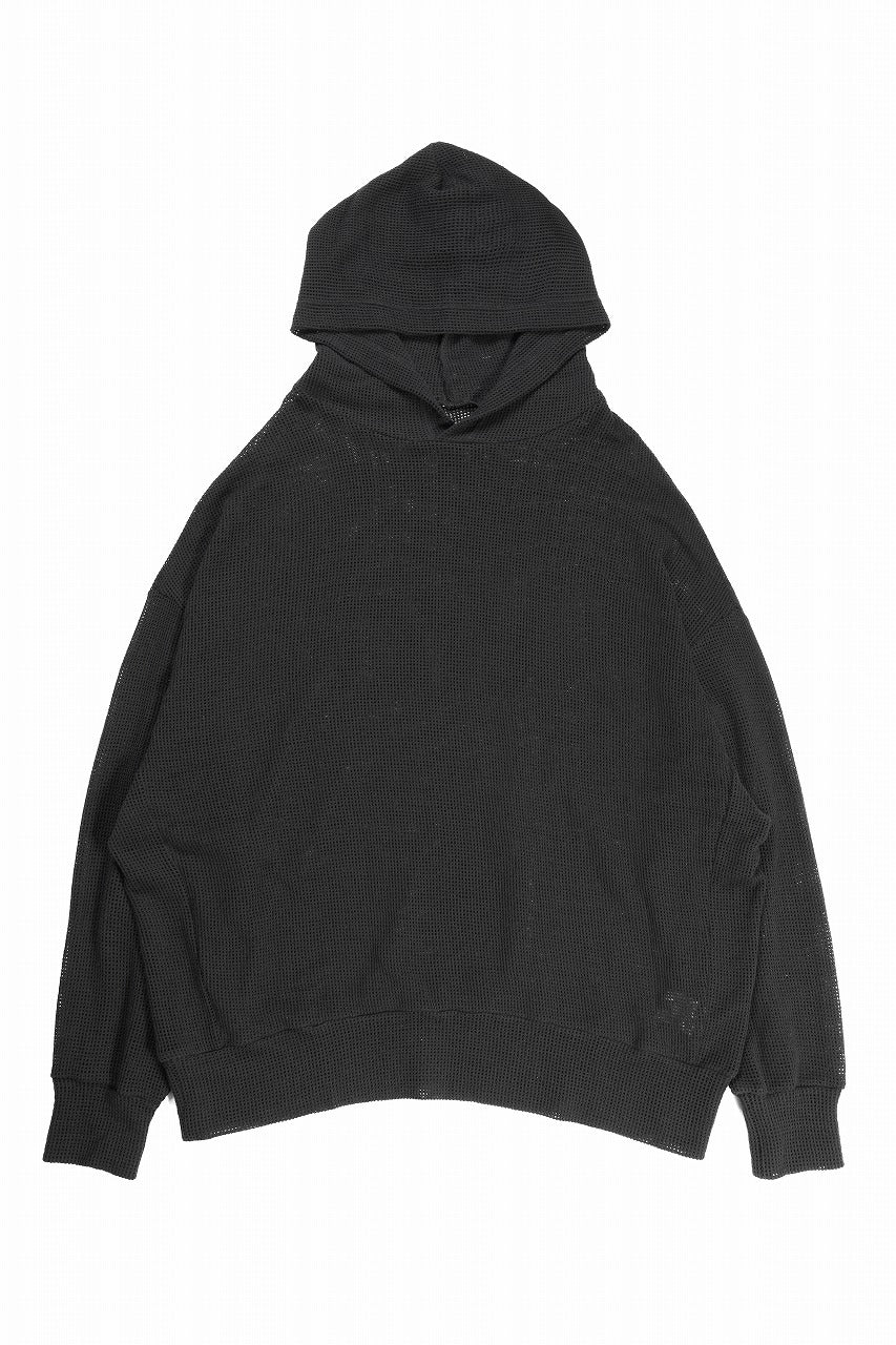 A.F ARTEFACT MESH KNIT HOODIE (BLACK) - Image 3
