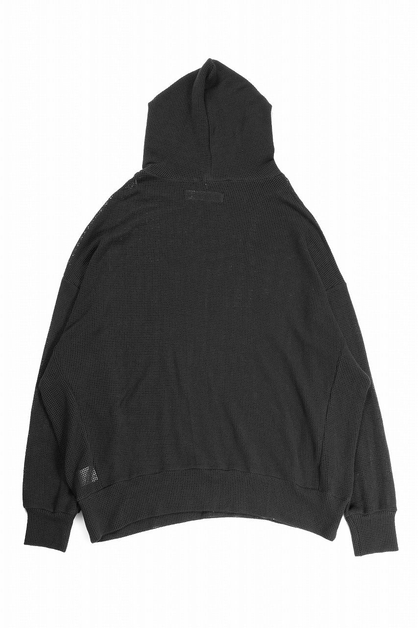 A.F ARTEFACT MESH KNIT HOODIE (BLACK) - Image 4