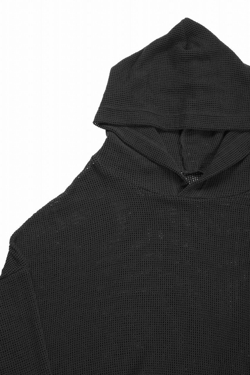 A.F ARTEFACT MESH KNIT HOODIE (BLACK) - Image 5