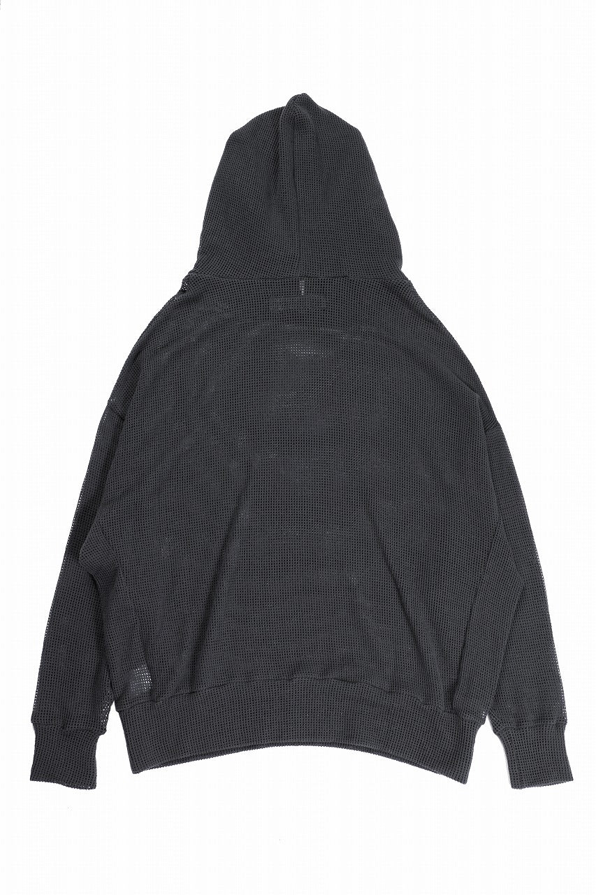 A.F ARTEFACT MESH KNIT HOODIE (CHARCOAL) - Image 3