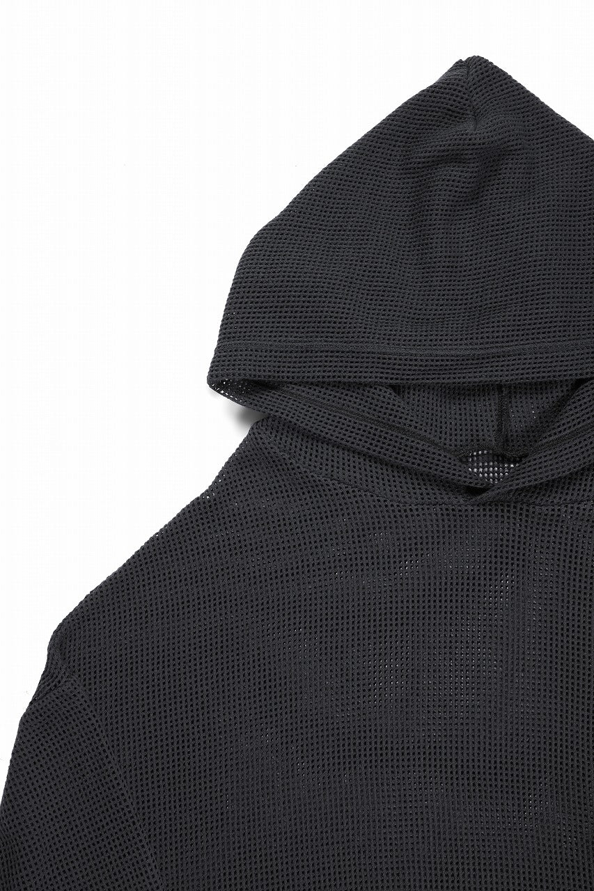 A.F ARTEFACT MESH KNIT HOODIE (CHARCOAL) - Image 4
