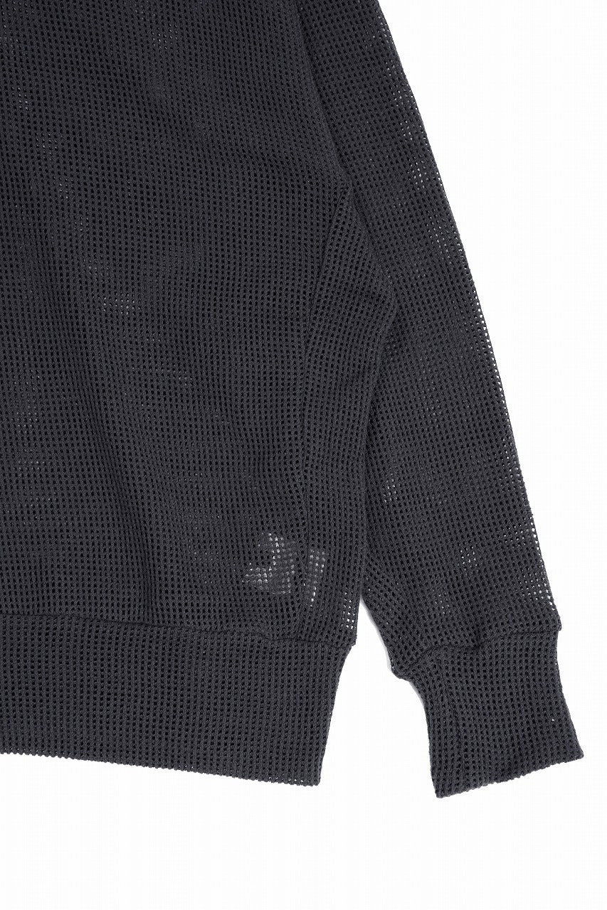 A.F ARTEFACT MESH KNIT HOODIE (CHARCOAL) - Image 5
