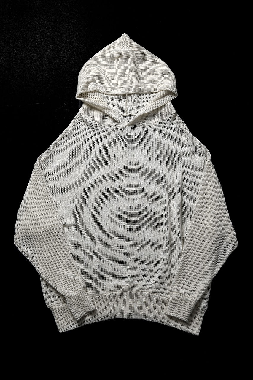 A.F ARTEFACT MESH KNIT HOODIE (IVORY)