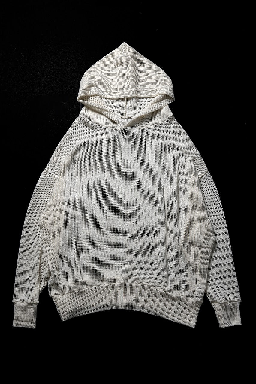 A.F ARTEFACT MESH KNIT HOODIE (IVORY) - Image 2