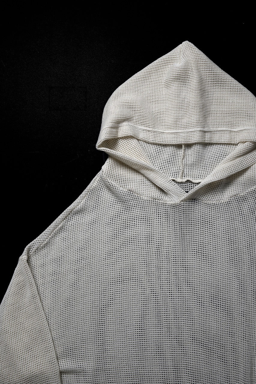 A.F ARTEFACT MESH KNIT HOODIE (IVORY) - Image 4