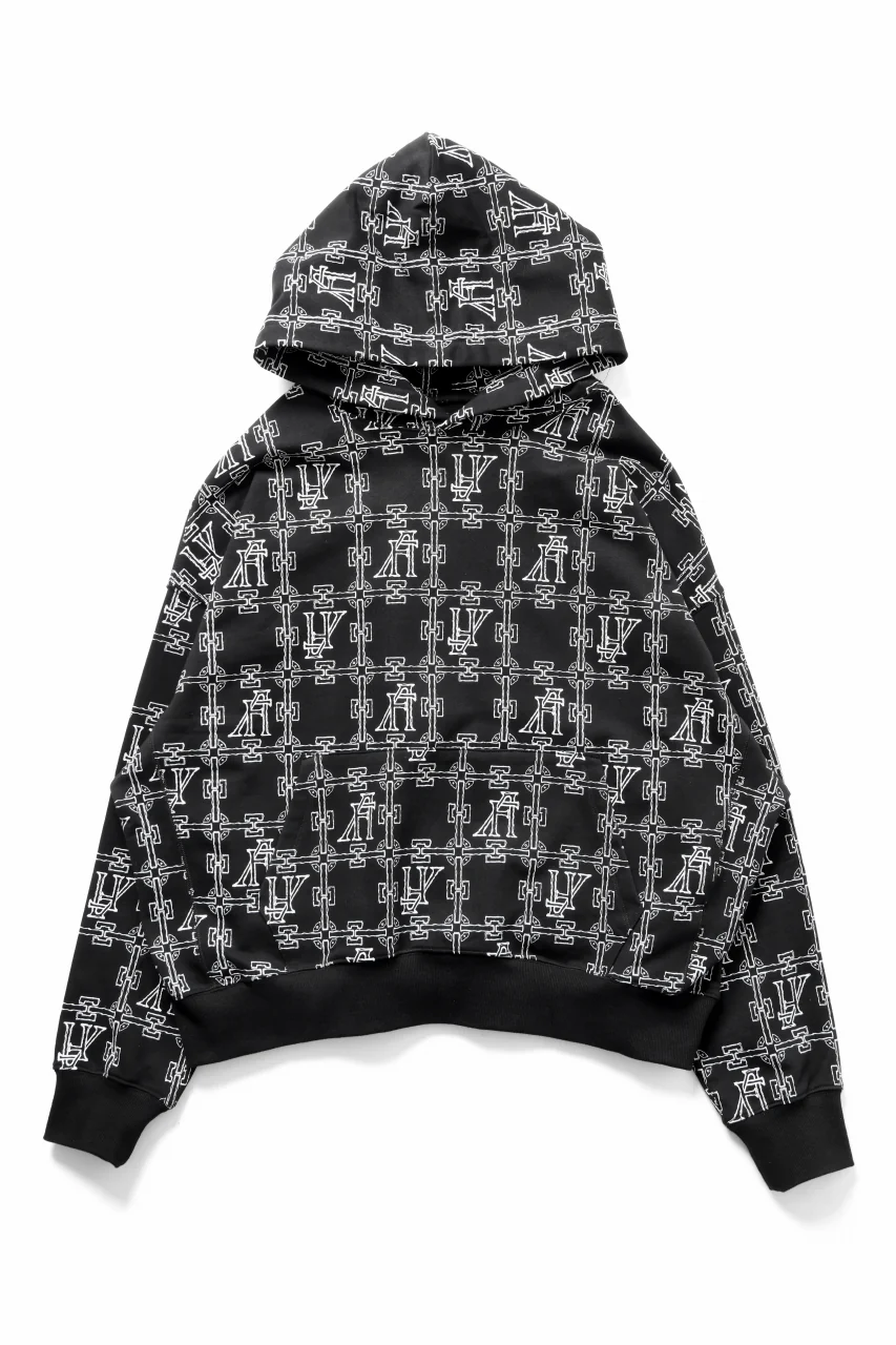 A.F ARTEFACT MONOGRAM PATTERN SWEAT HOODIE (BLACK x WHITE)