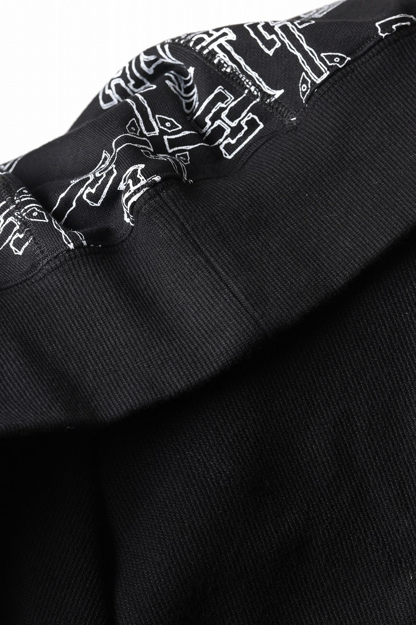 A.F ARTEFACT MONOGRAM PATTERN SWEAT HOODIE (BLACK x WHITE) - Image 15