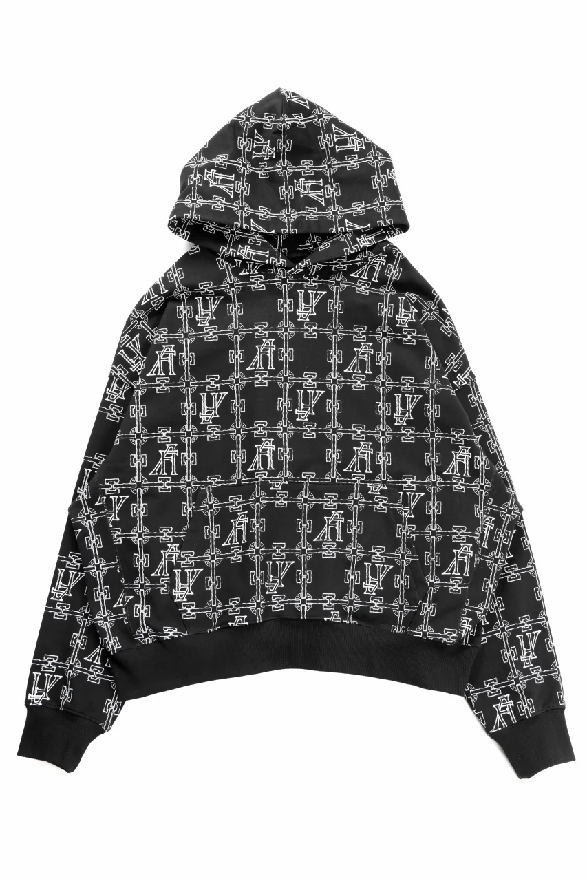 A.F ARTEFACT MONOGRAM PATTERN SWEAT HOODIE (BLACK x WHITE) - Image 5