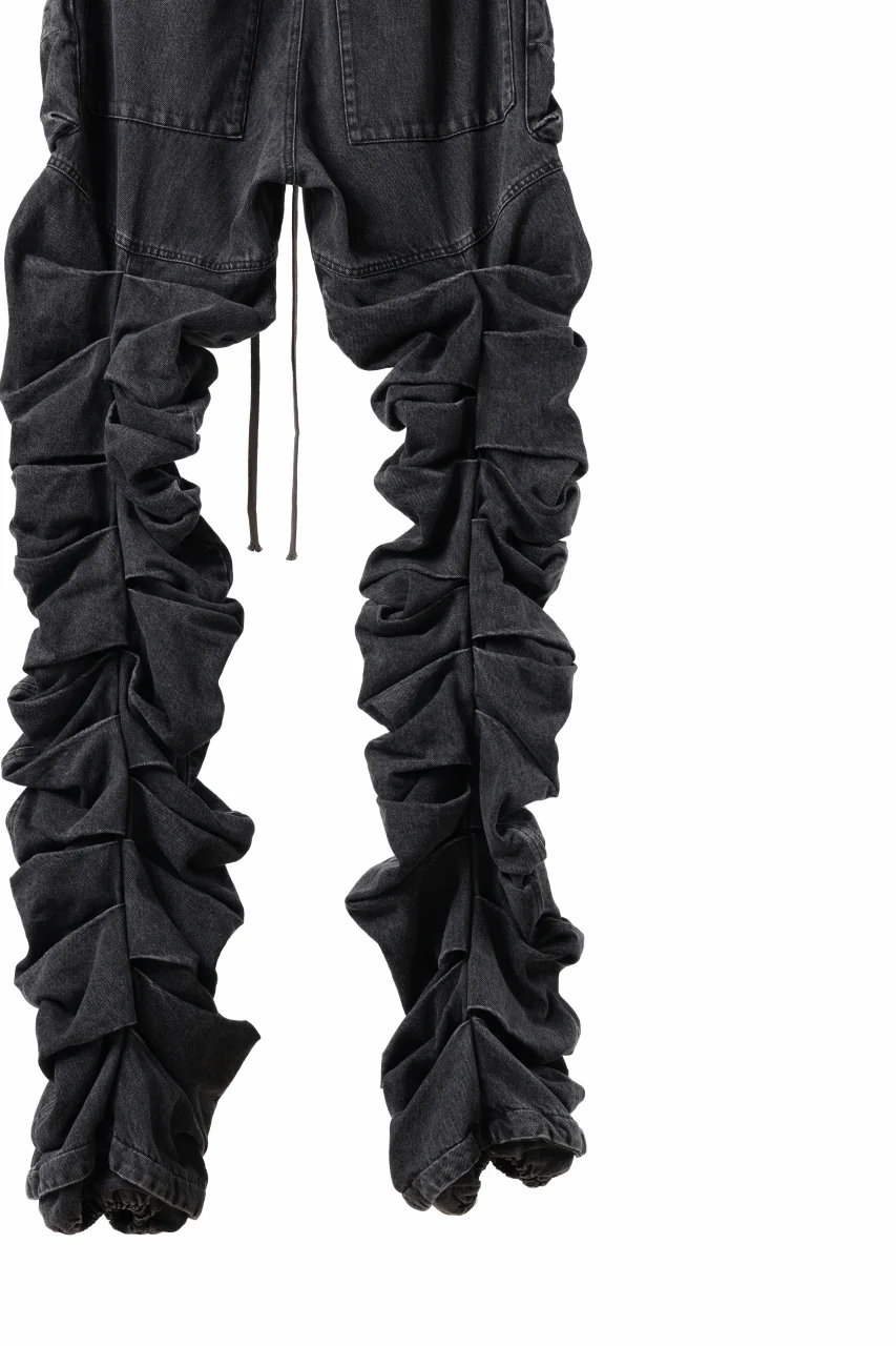 A.F ARTEFACT MONSTER TUCK VOLUME BAGGY PANTS / FADED AGEING DENIM (BLACK) - Image 11