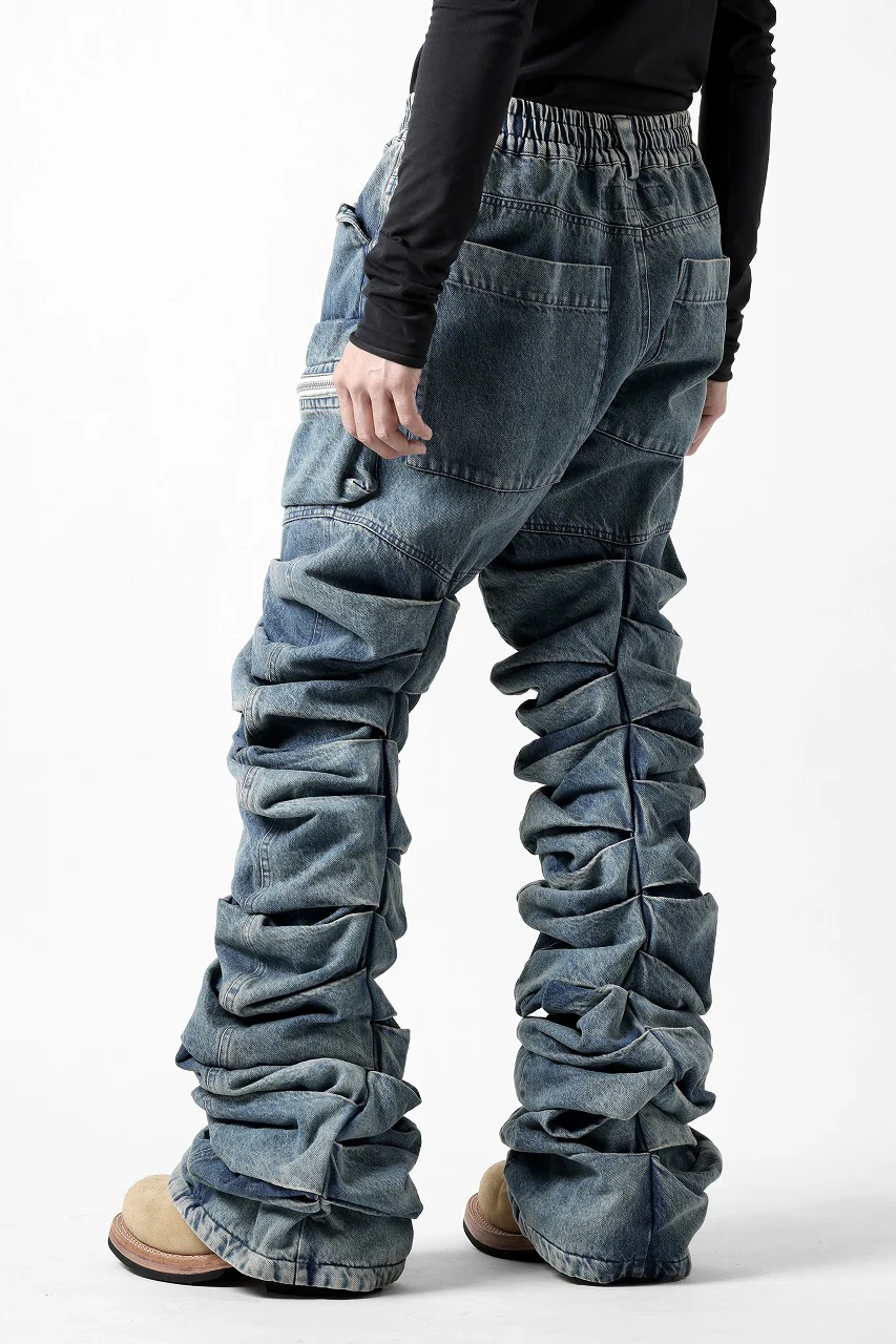 A.F ARTEFACT MONSTER TUCK VOLUME BAGGY PANTS / FADED AGEING DENIM (BLUE) - Image 10