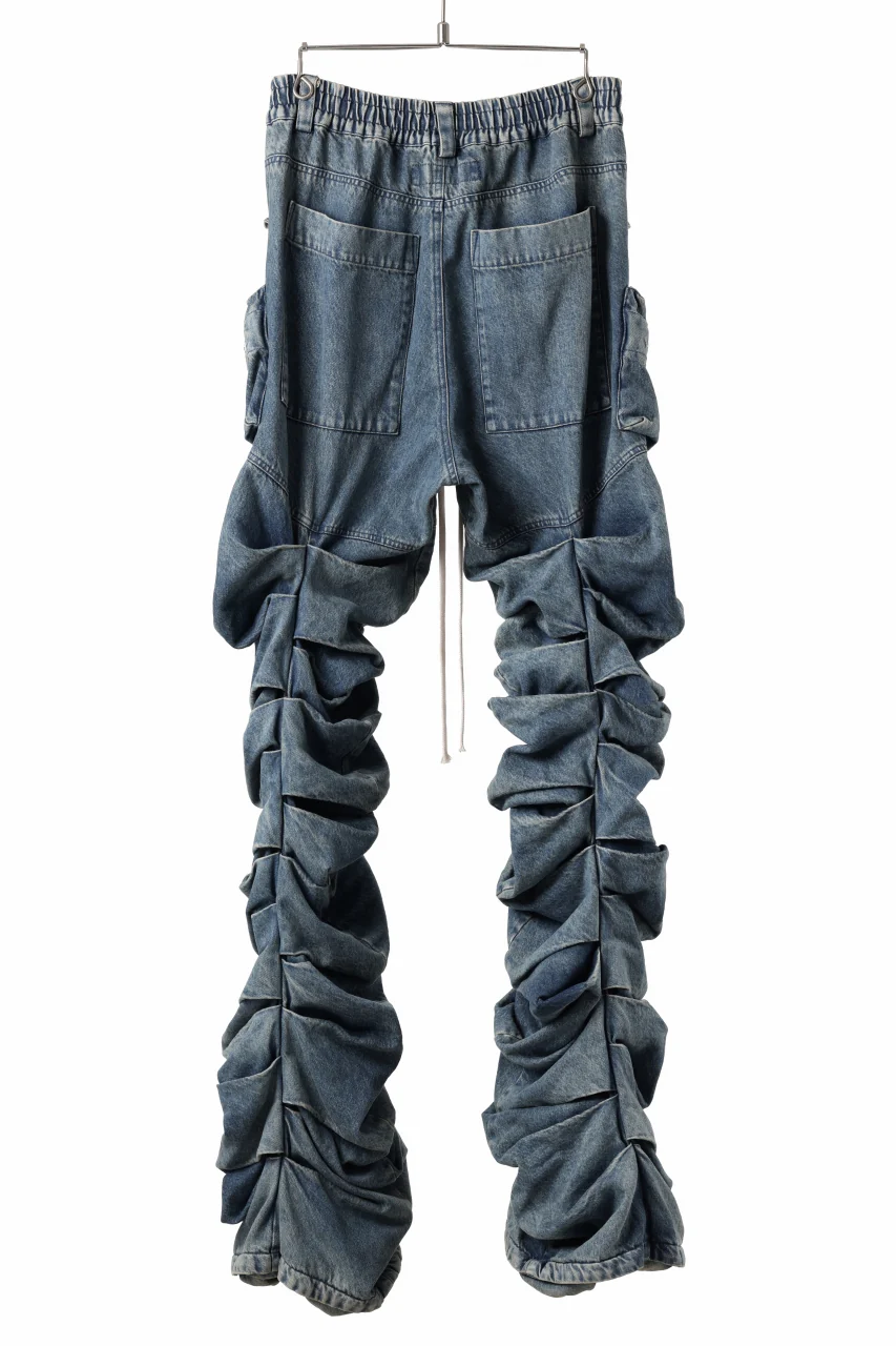 A.F ARTEFACT MONSTER TUCK VOLUME BAGGY PANTS / FADED AGEING DENIM (BLUE) - Image 15