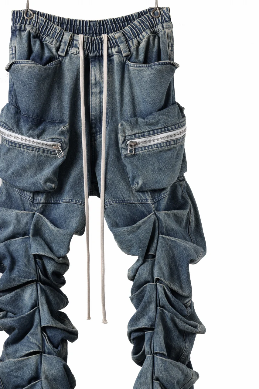 A.F ARTEFACT MONSTER TUCK VOLUME BAGGY PANTS / FADED AGEING DENIM (BLUE) - Image 16