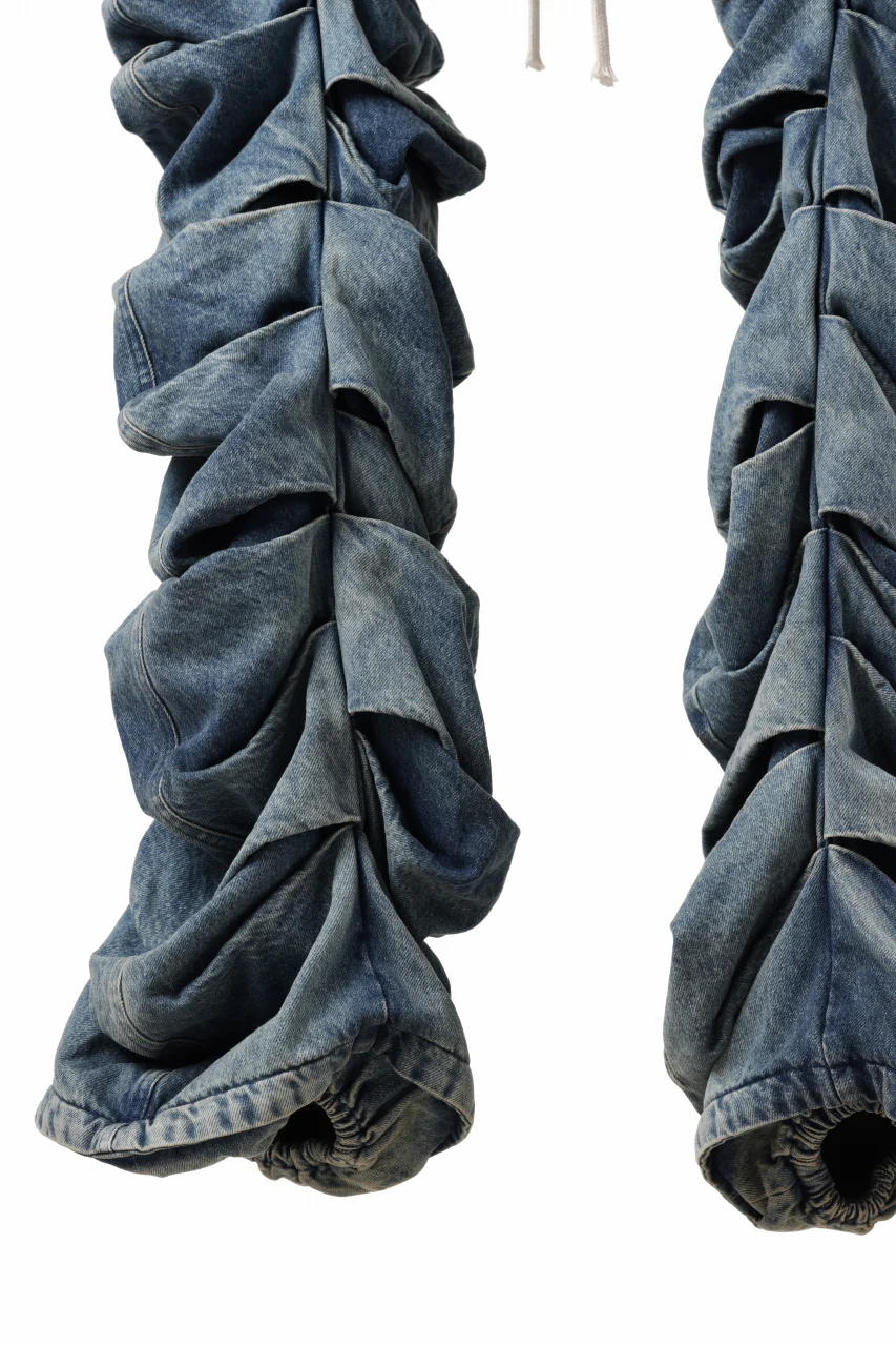 A.F ARTEFACT MONSTER TUCK VOLUME BAGGY PANTS / FADED AGEING DENIM (BLUE) - Image 18