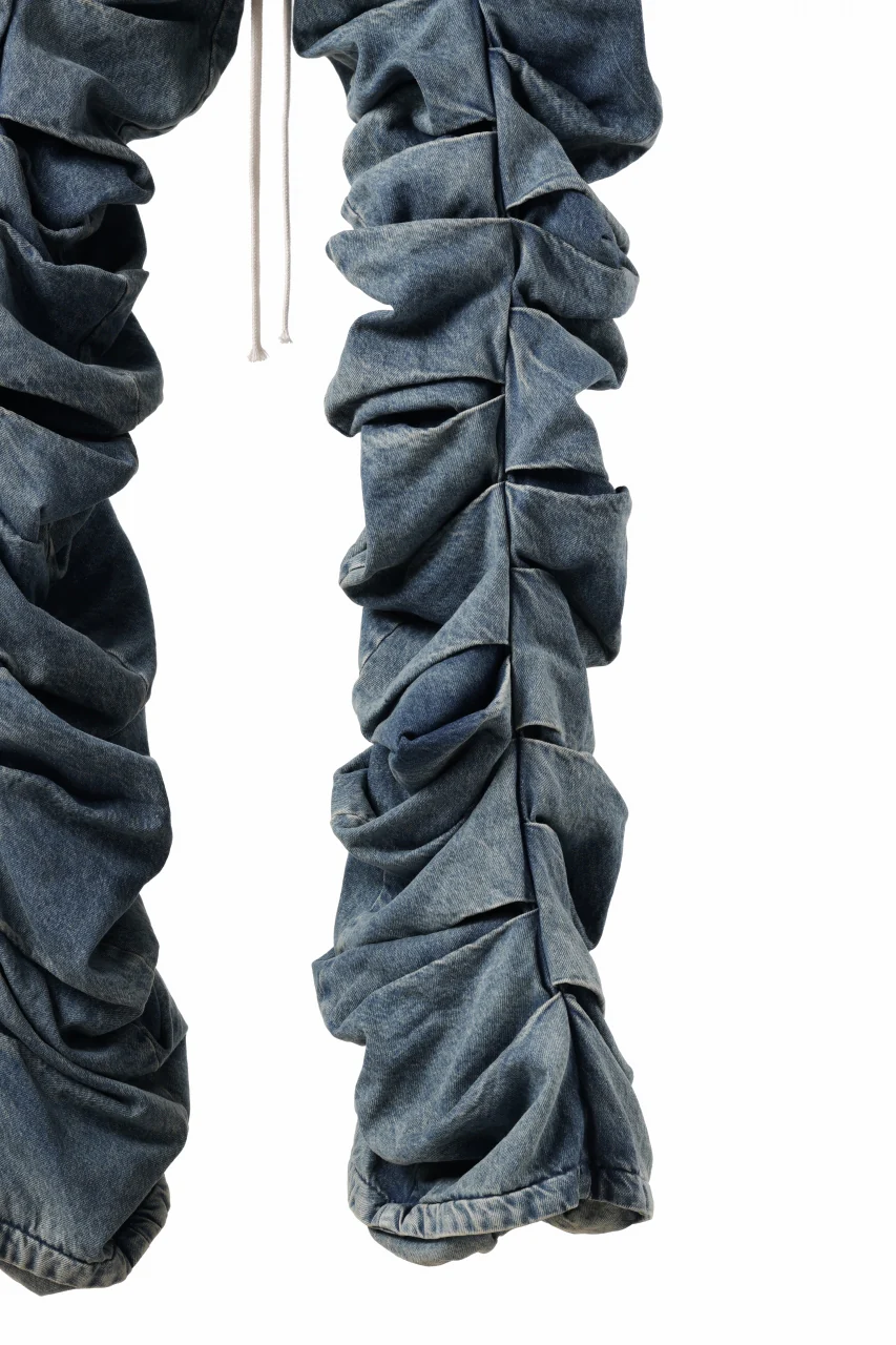 A.F ARTEFACT MONSTER TUCK VOLUME BAGGY PANTS / FADED AGEING DENIM (BLUE) - Image 21