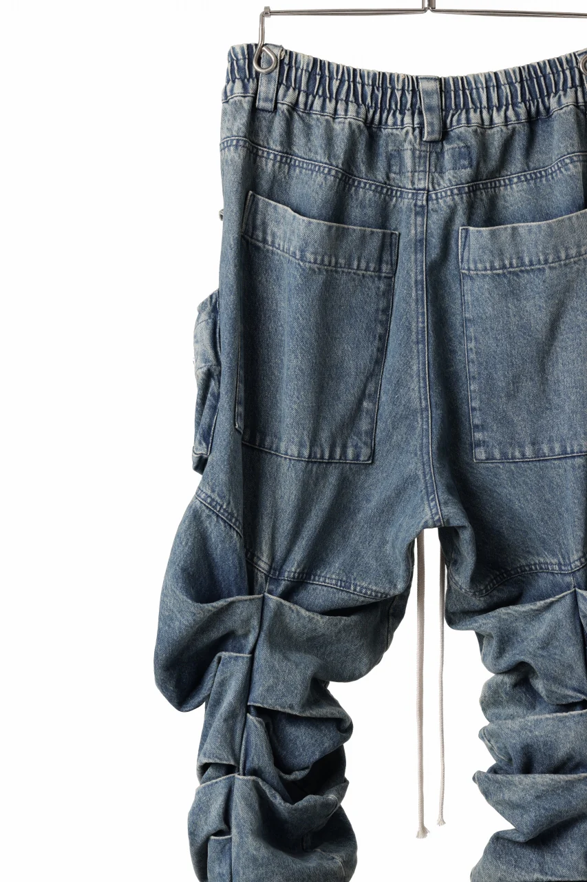 A.F ARTEFACT MONSTER TUCK VOLUME BAGGY PANTS / FADED AGEING DENIM (BLUE) - Image 22