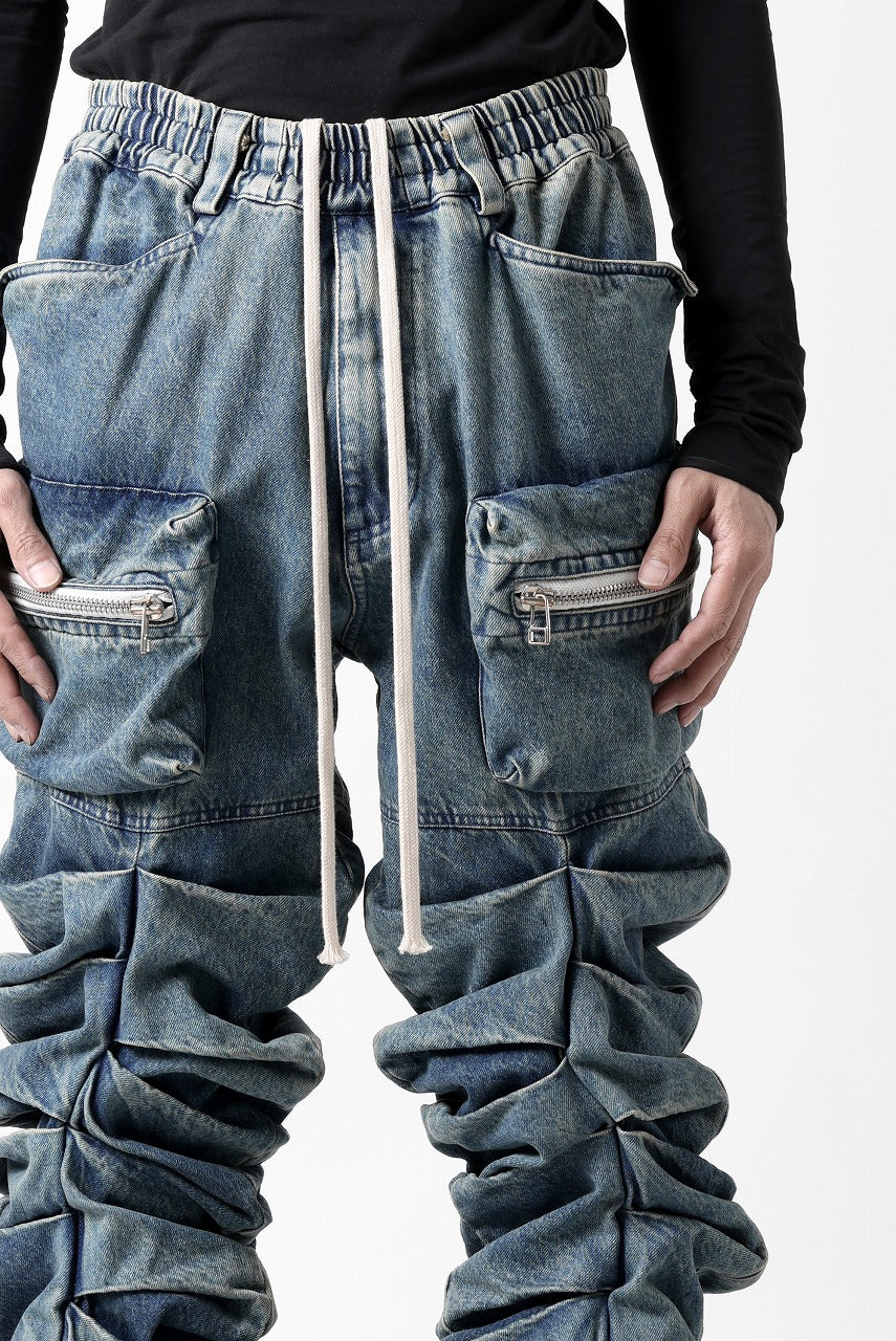 A.F ARTEFACT MONSTER TUCK VOLUME BAGGY PANTS / FADED AGEING DENIM (BLUE) - Image 23