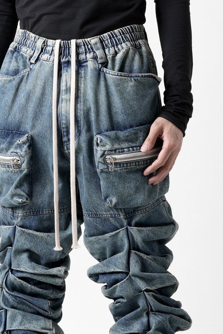 A.F ARTEFACT MONSTER TUCK VOLUME BAGGY PANTS / FADED AGEING DENIM (BLUE) - Image 25
