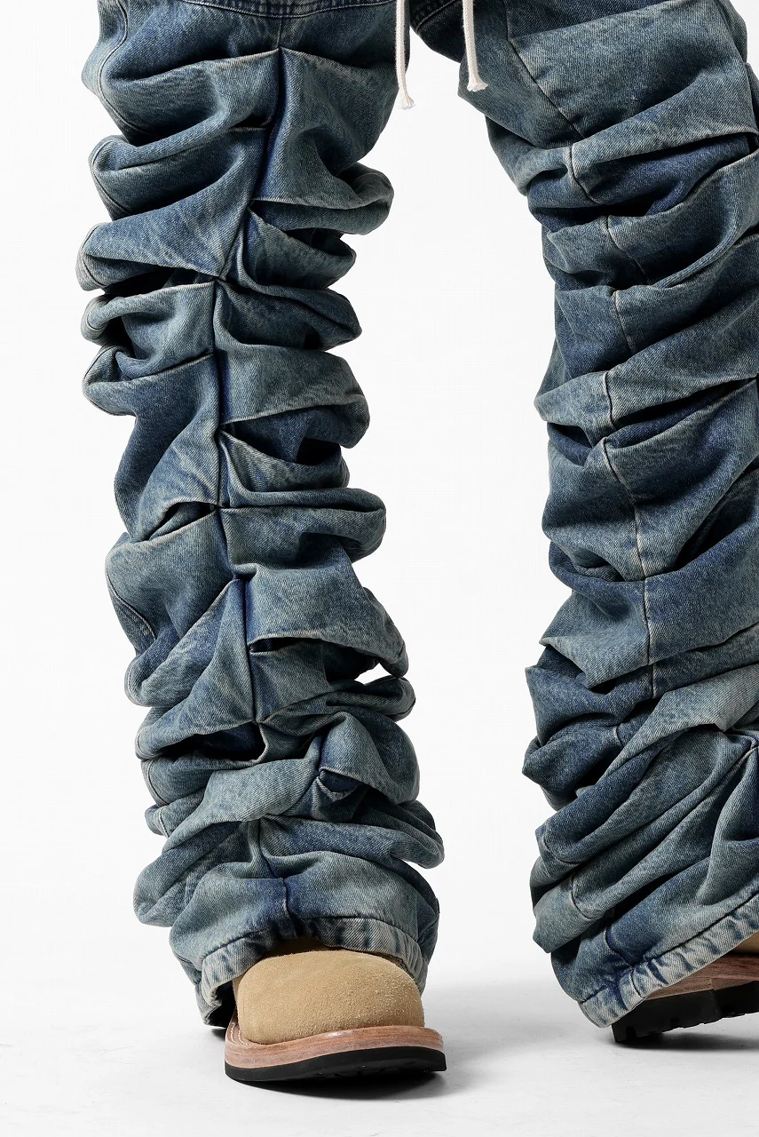 A.F ARTEFACT MONSTER TUCK VOLUME BAGGY PANTS / FADED AGEING DENIM (BLUE) - Image 27