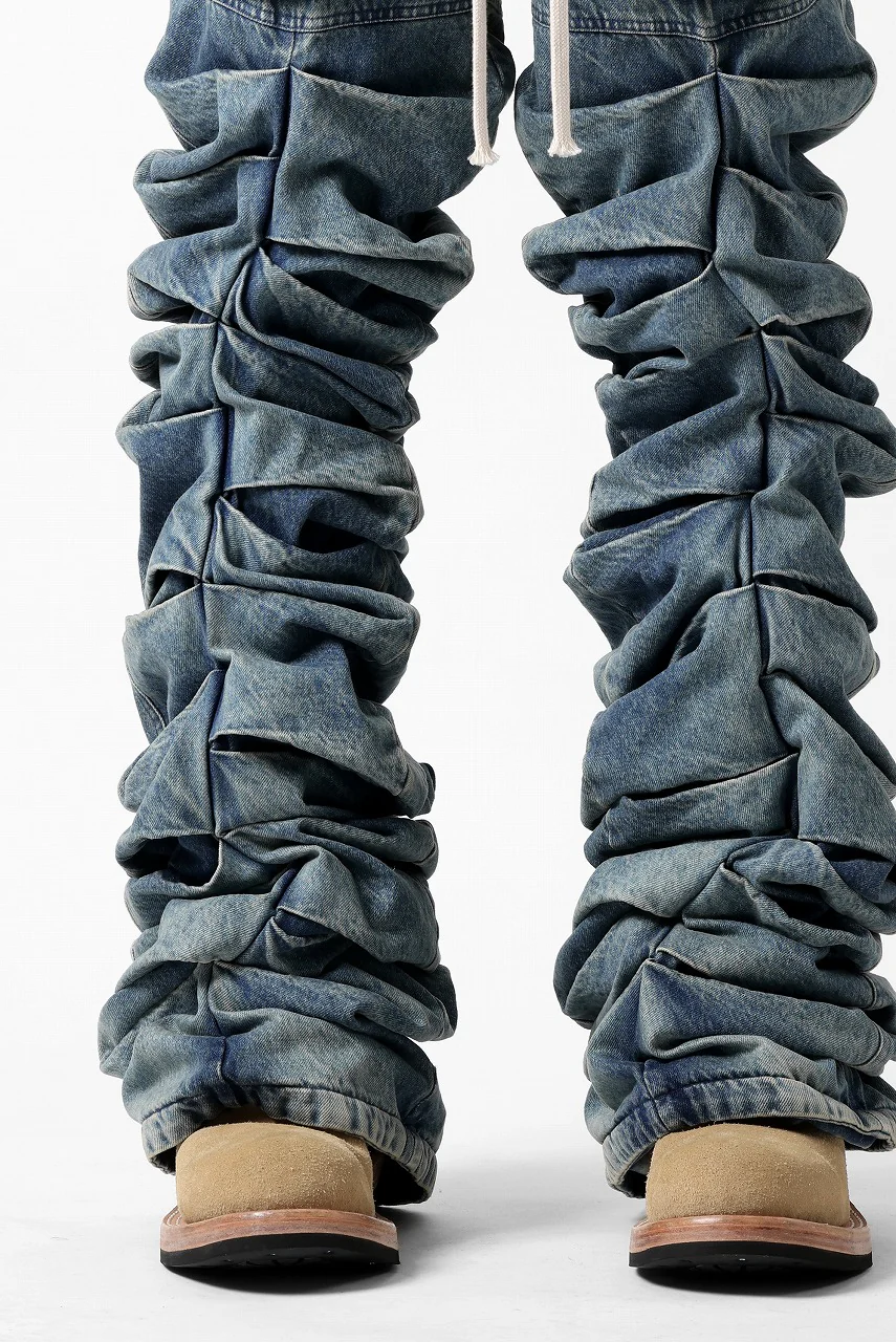 A.F ARTEFACT MONSTER TUCK VOLUME BAGGY PANTS / FADED AGEING DENIM (BLUE) - Image 28