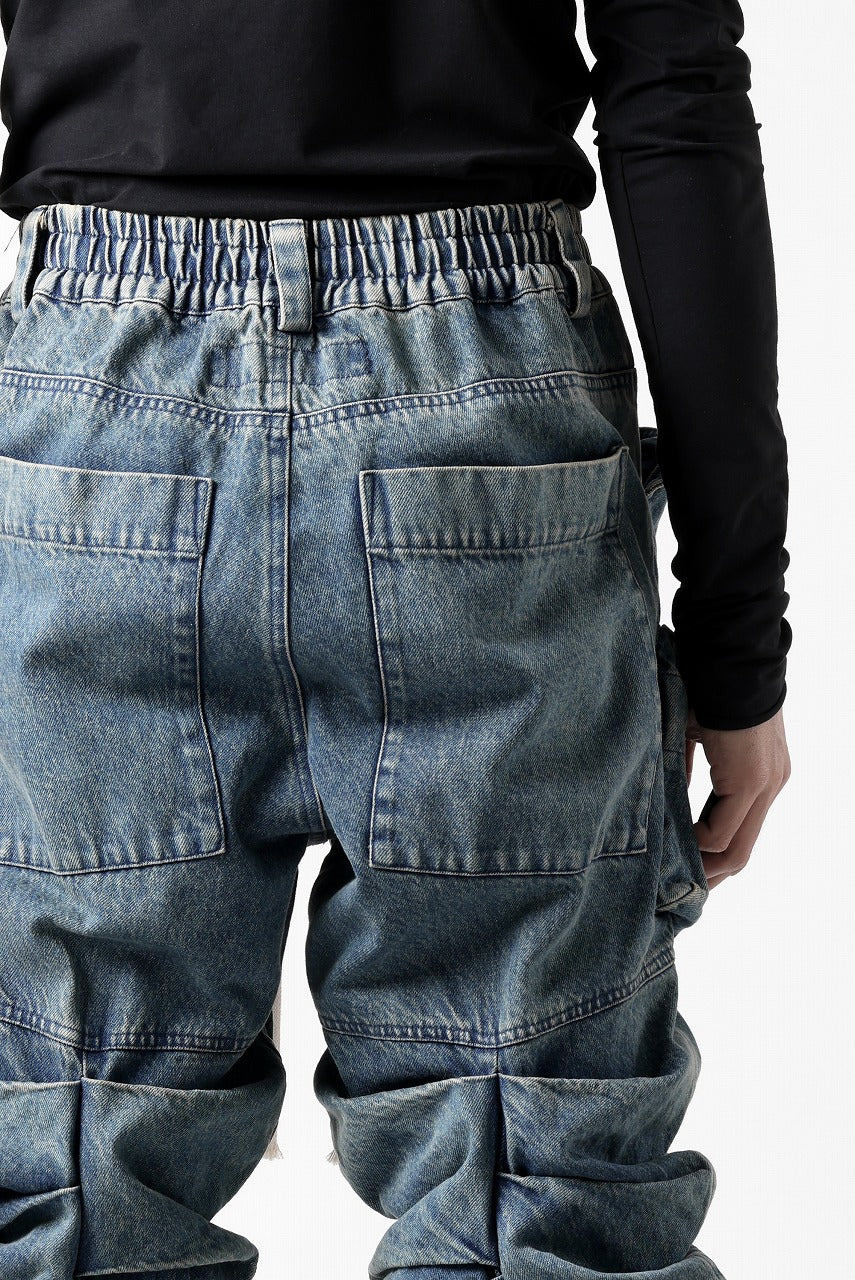 A.F ARTEFACT MONSTER TUCK VOLUME BAGGY PANTS / FADED AGEING DENIM (BLUE) - Image 30